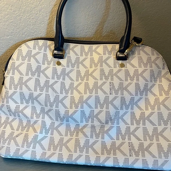 Michael Kors Dome satchel white/navy - Picture 5 of 10